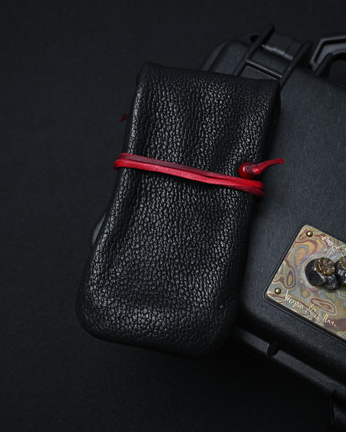Rare ONE-OFF Hidetoshi Nakayama × Wtopia × Sunizumi Custom Copper EDC Pen with Silver Skull & Floral Details – Rare Leather Case