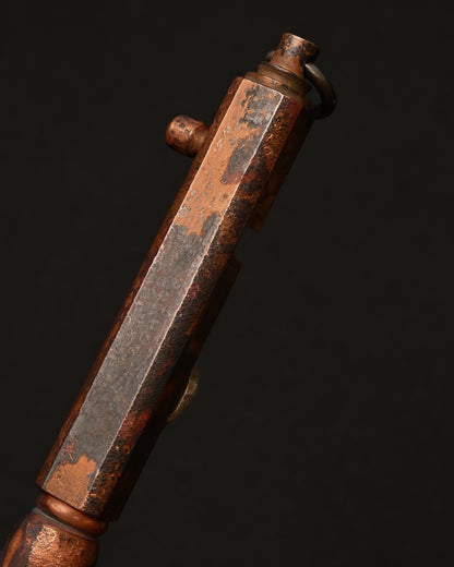 Rare ONE-OFF Hidetoshi Nakayama × Wtopia × Sunizumi Custom Copper EDC Pen with Silver Skull & Floral Details – Rare Leather Case