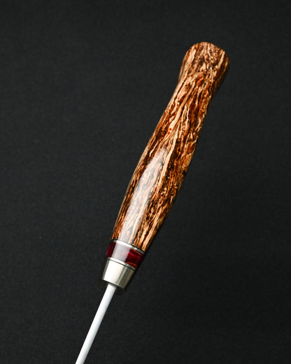 Rare Nishida Hamono Handmade Custom Kitchen Knife – Forged Layered Damascus / Bronze / Stabilized Wood