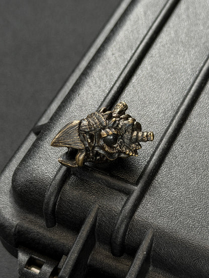 Rare Discontinued STEEL FLAME Bronze Dragon EDC Bead – Made in USA
