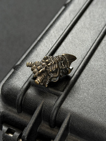 Rare Discontinued STEEL FLAME Bronze Dragon EDC Bead – Made in USA