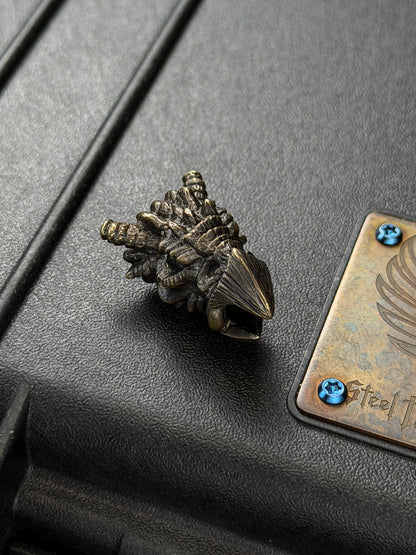 Rare Discontinued STEEL FLAME Bronze Dragon EDC Bead – Made in USA