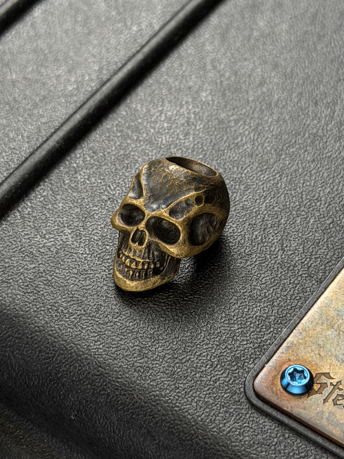 Rare Discontinued STEEL FLAME Dark Skull EDC Bead Set – Bronze & Silver – Made in USA