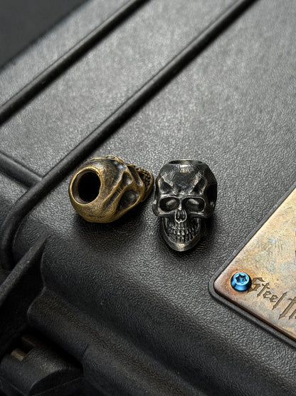 Rare Discontinued STEEL FLAME Dark Skull EDC Bead Set – Bronze & Silver – Made in USA