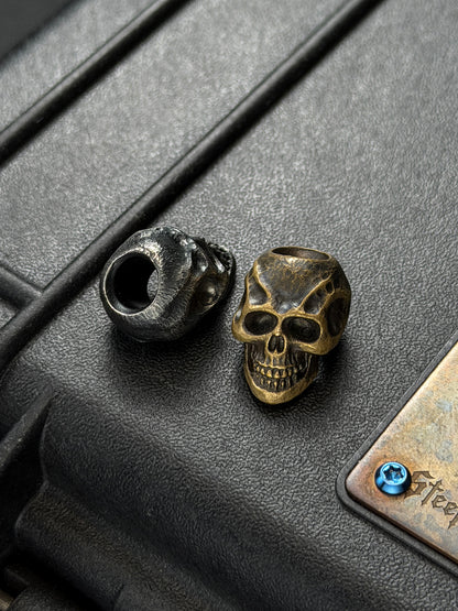 Rare Discontinued STEEL FLAME Dark Skull EDC Bead Set – Bronze & Silver – Made in USA