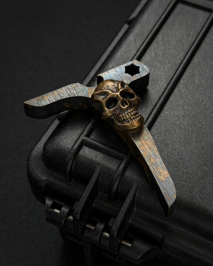 希少・廃番旧モデル STEEL FLAME ブロンズ ダークスカル T-Bone EDCボトルオープナー｜アメリカ製