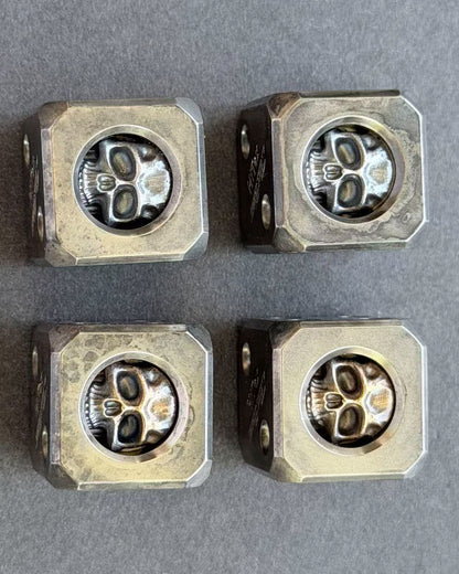 希少・新作 STEEL FLAME × HiTex Gear ウォリアースカル ステンレス EDCダイス 4個セット｜シルバー×ブロンズ｜アメリカ製