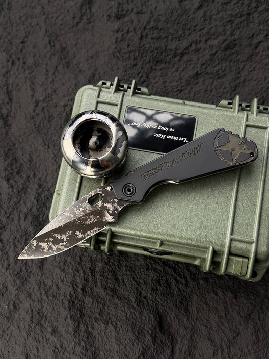 Rare Discontinued Strider Knives × Blackside Custom SMF “Oderint Dum Metuant” Limited Collector Set