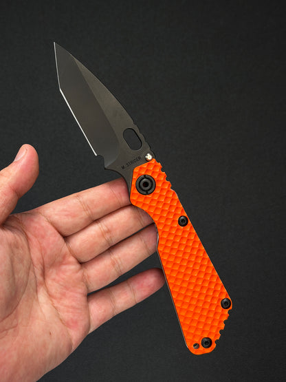 Rare Strider Knives SnG DGG Tanto CPM MagnaCut – Orange G10 / Titanium