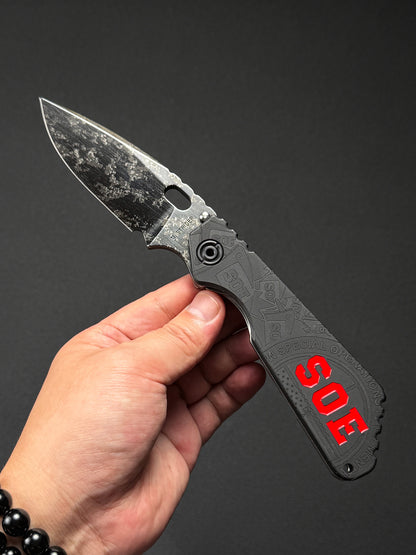 超希少 Strider Knives × SOE コラボ SMF CTS-XHP｜レーザー・デジタルカモ｜USA製