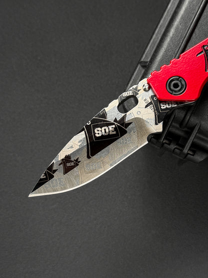 超希少 Old-School Strider Knives × SOE コラボ SMF CTS-XHP｜レッドアルミ SOE