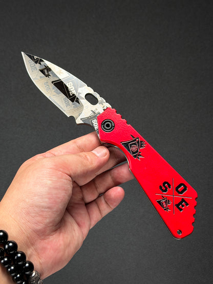超希少 Old-School Strider Knives × SOE コラボ SMF CTS-XHP｜レッドアルミ SOE