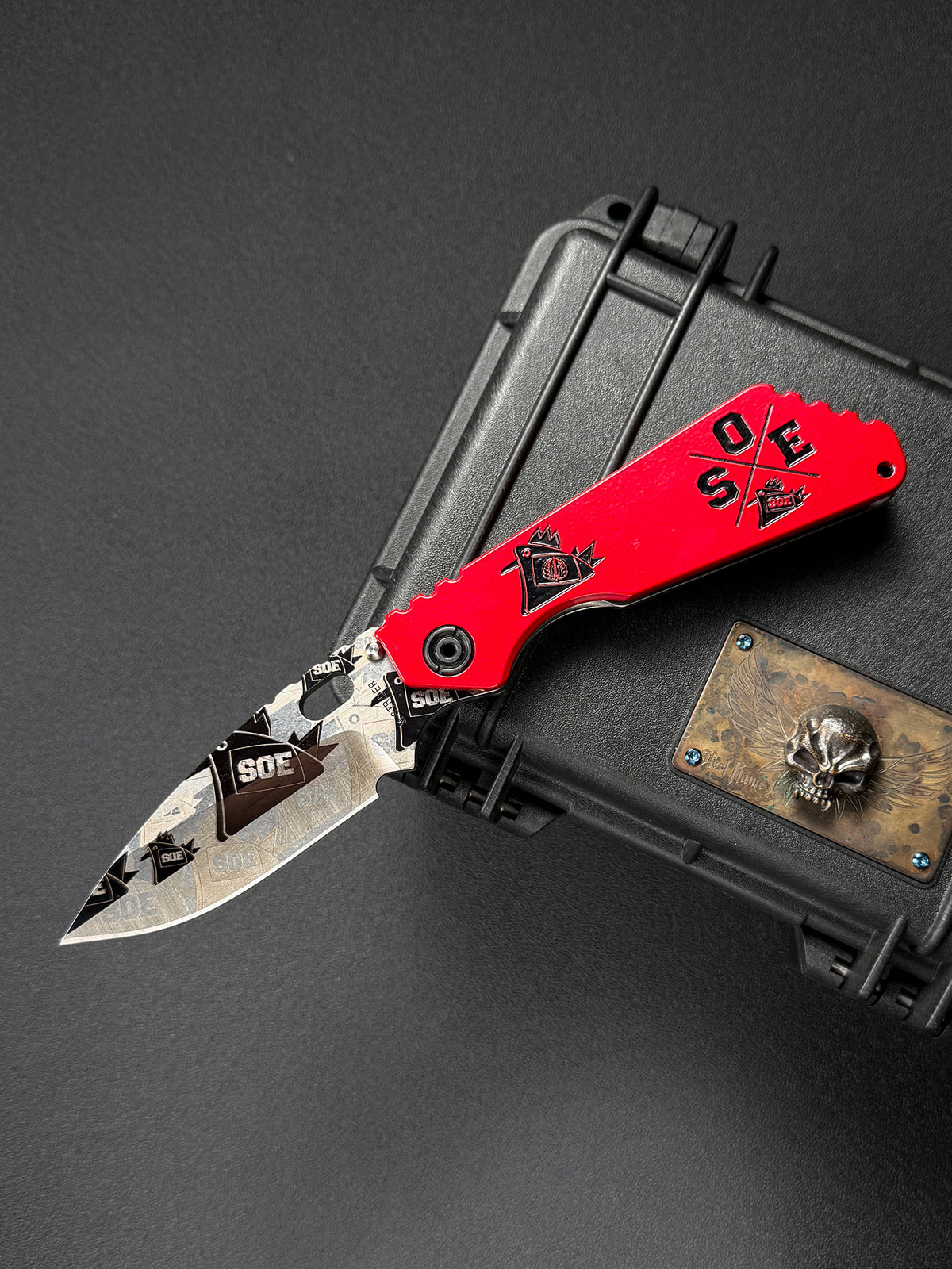 超希少 Old-School Strider Knives × SOE コラボ SMF CTS-XHP｜レッドアルミ SOE