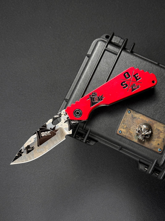 Ultra-Rare Old-School Strider Knives × SOE SMF CTS-XHP – Red Aluminum SOE 