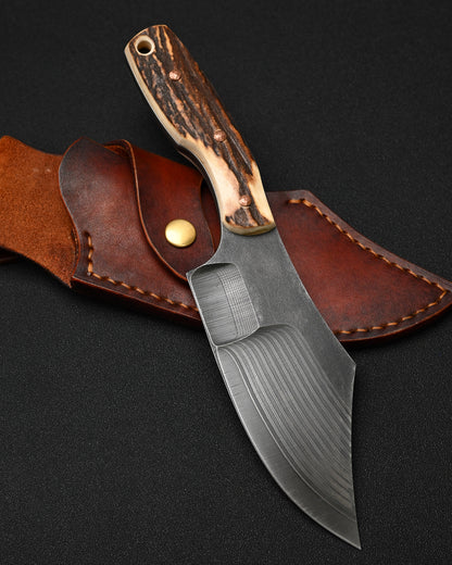 Ultra-Rare ONE-OFF SUNIZUMI KNIVES “Brown Bear” – Seki Knife Show Exclusive / ATS-34 Layered Steel / 7mm Thick Bowie Knife
