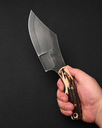 Ultra-Rare ONE-OFF SUNIZUMI KNIVES “Brown Bear” – Seki Knife Show Exclusive / ATS-34 Layered Steel / 7mm Thick Bowie Knife