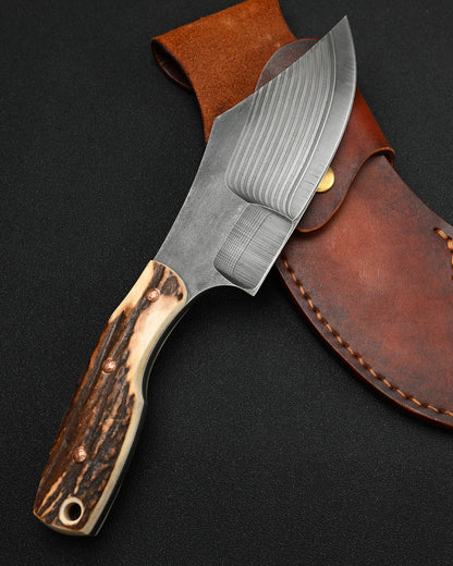 Ultra-Rare ONE-OFF SUNIZUMI KNIVES “Brown Bear” – Seki Knife Show Exclusive / ATS-34 Layered Steel / 7mm Thick Bowie Knife