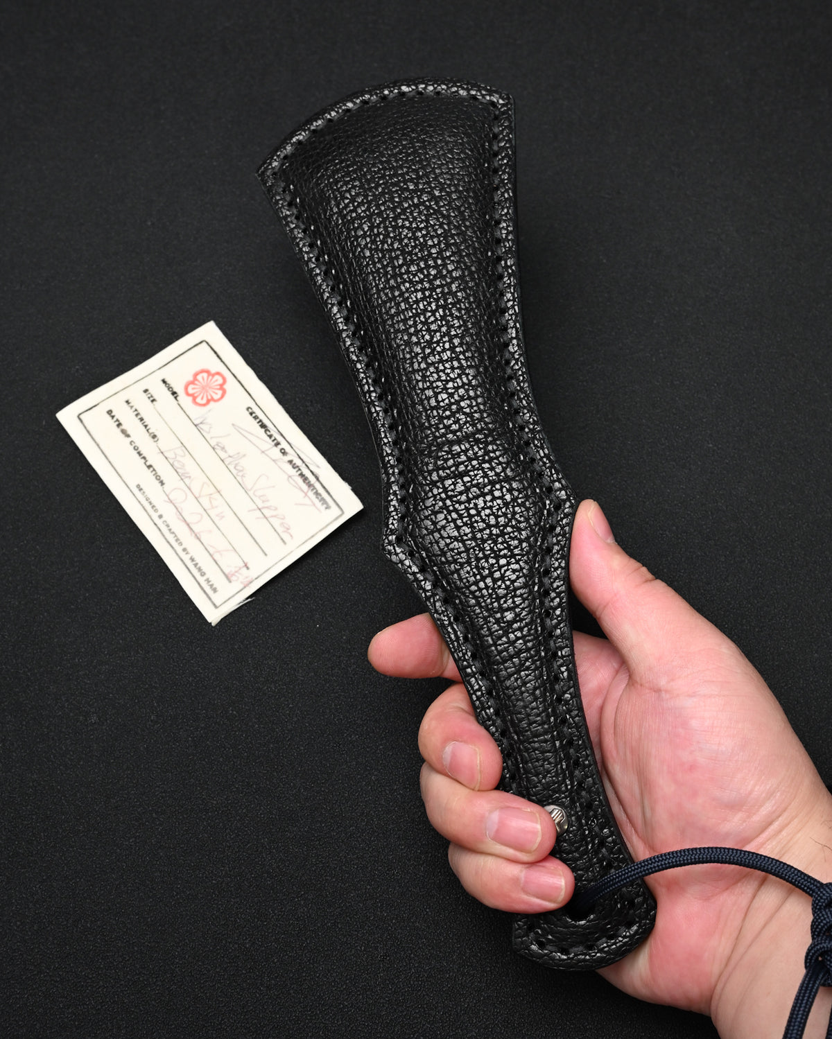 Rare Sunizumi Shoten × Wtopia Bear Leather EDC Paddle – Internal Steel Plate / Bronze & Silver Emblem / Made in Japan
