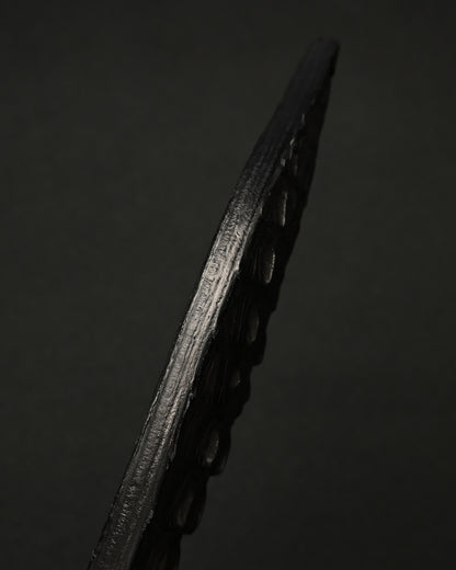Rare Sunizumi Shoten × Wtopia Black Crocodile Leather EDC Paddle – 295mm / Bronze & Silver Inlay / Made in Japan