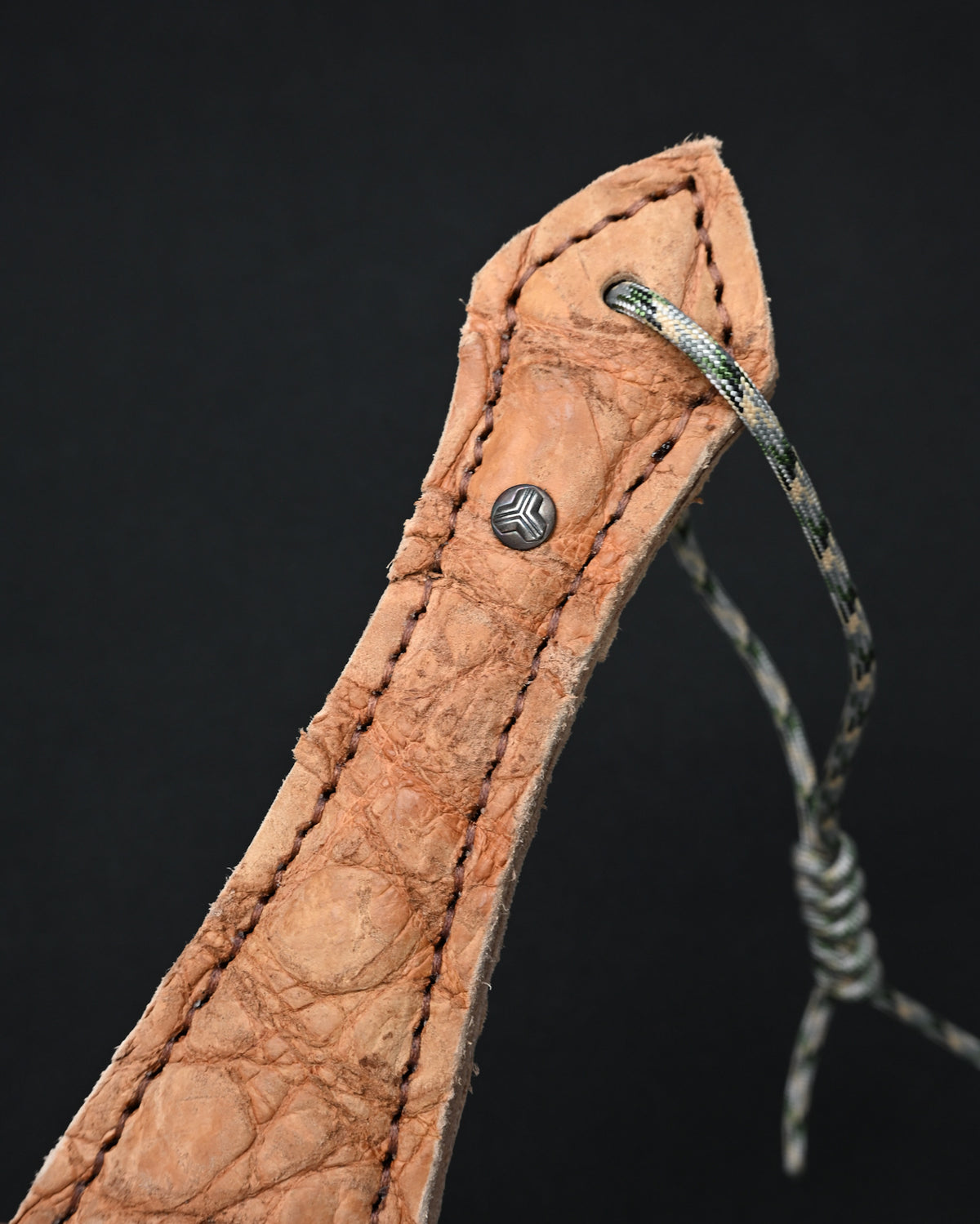 Rare Sunizumi Shoten × Wtopia Desert Crocodile Leather EDC Paddle – Bronze & Silver Emblem / Made in Japan