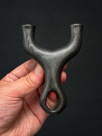 Rare TANGZUO Hand-Forged Damascus Custom Slingshot – Artisan Metalwork Collectible