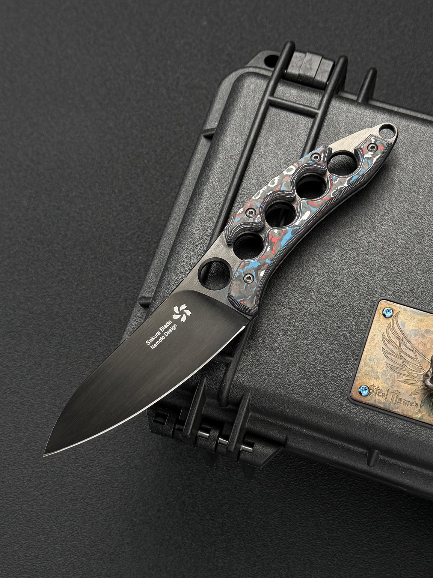 Tomoyuki Nemoto knives ZDP-189 Black DLC Ceramic Carbon Fiber Custom EDC Fixed Blade