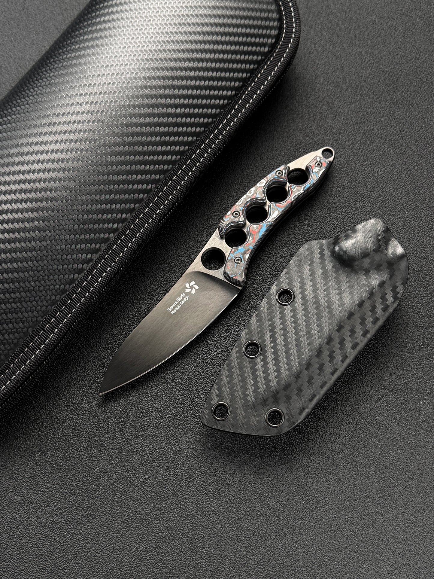 Tomoyuki Nemoto knives ZDP-189 Black DLC Ceramic Carbon Fiber Custom EDC Fixed Blade