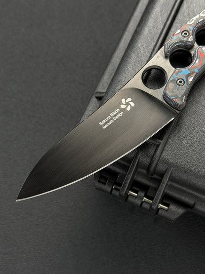 Tomoyuki Nemoto knives ZDP-189 Black DLC Ceramic Carbon Fiber Custom EDC Fixed Blade