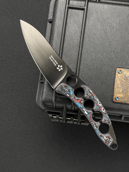 Tomoyuki Nemoto knives ZDP-189 Black DLC Ceramic Carbon Fiber Custom EDC Fixed Blade