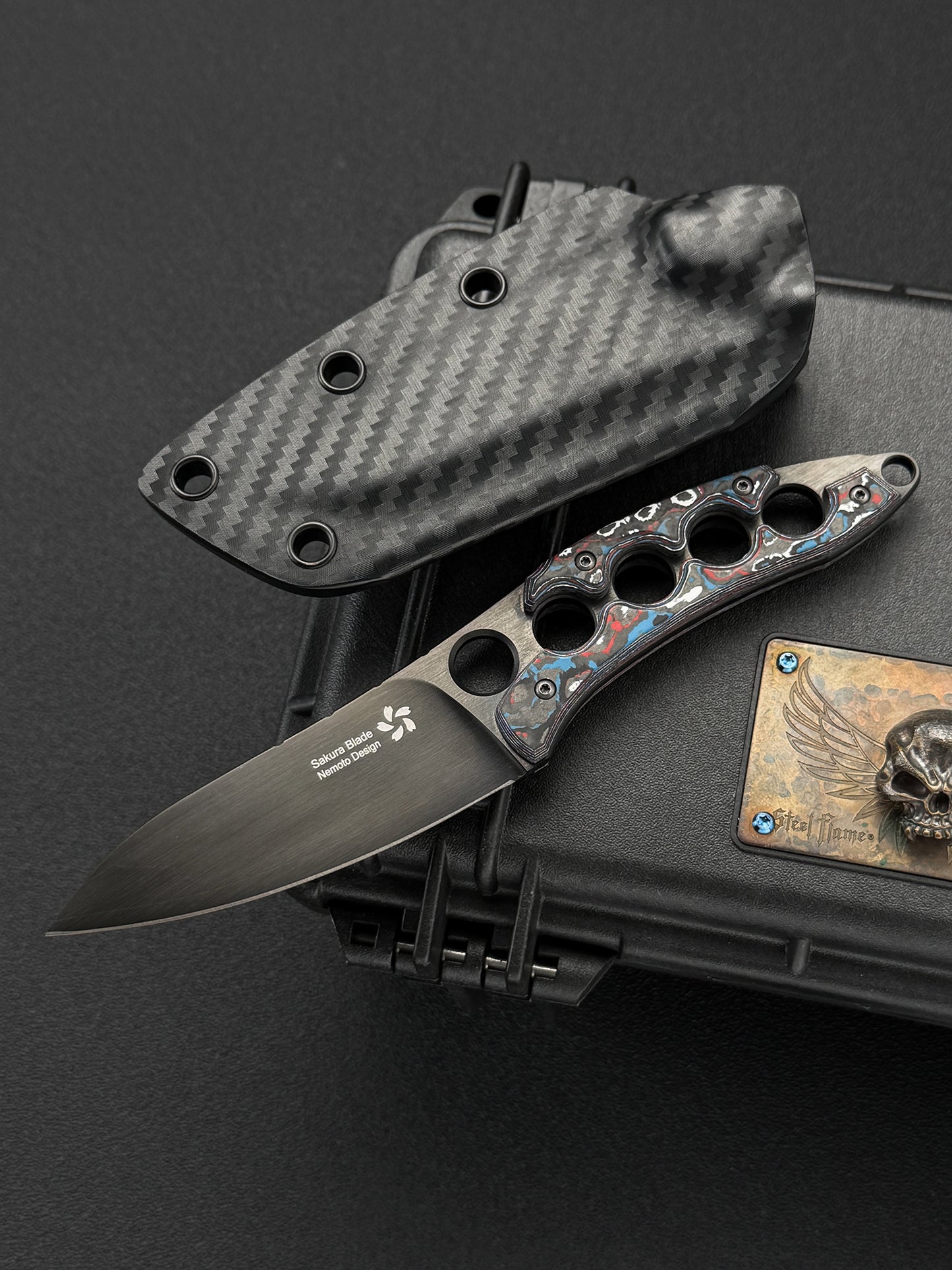 Tomoyuki Nemoto knives ZDP-189 Black DLC Ceramic Carbon Fiber Custom EDC Fixed Blade