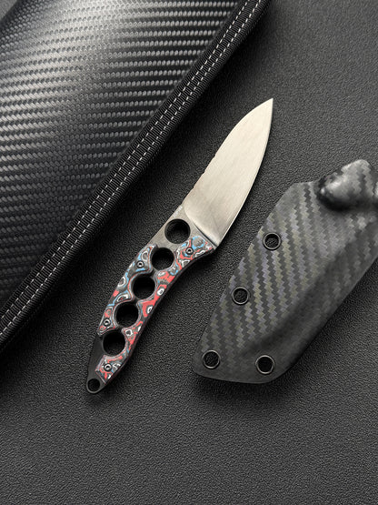 Tomoyuki Nemoto knives ZDP-189 Black DLC Ceramic Carbon Fiber Custom EDC Fixed Blade