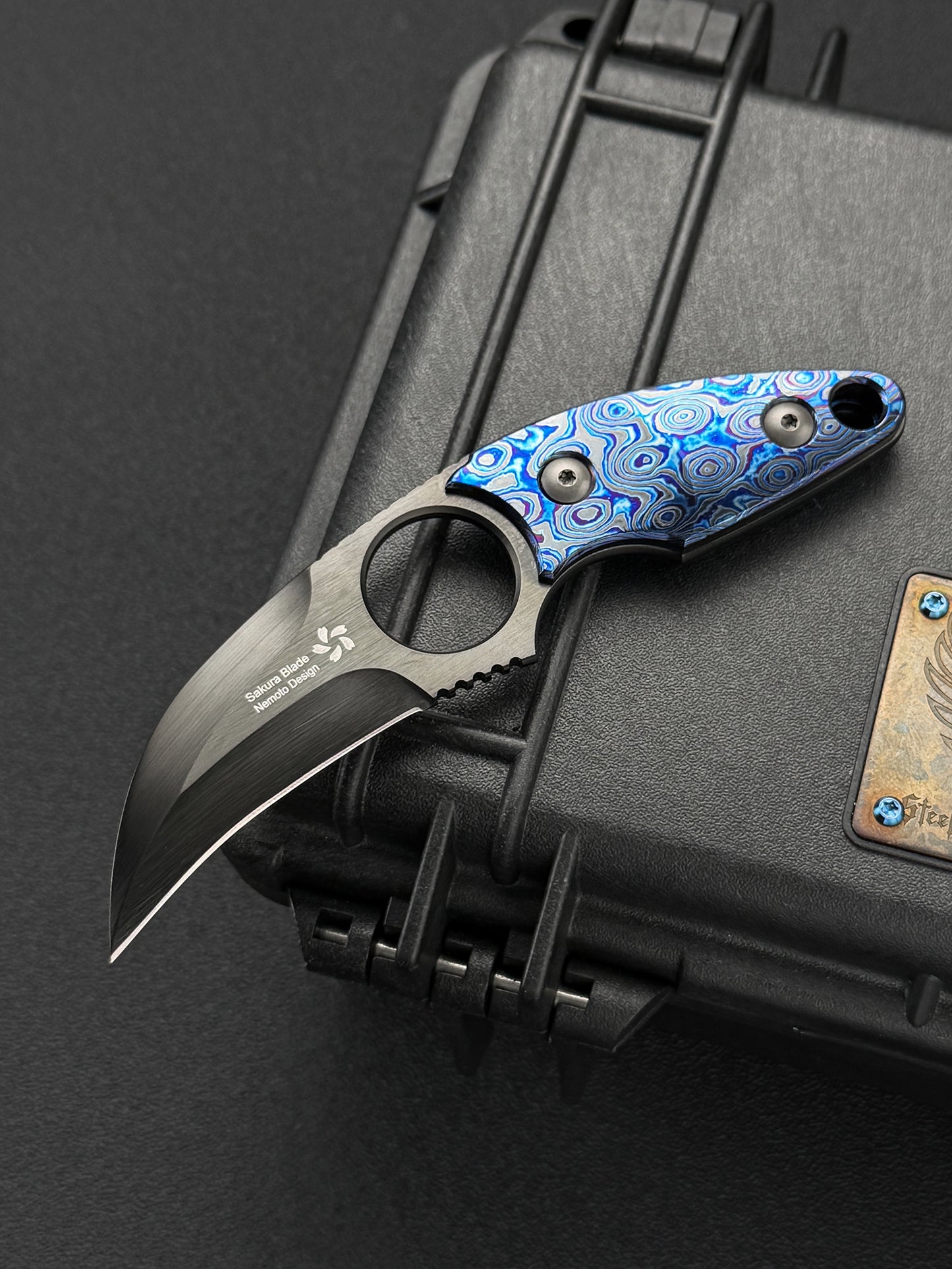 Tomoyuki Nemoto ZDP-189 DLC Fixed Blade with Zirconium Damascus Handle
