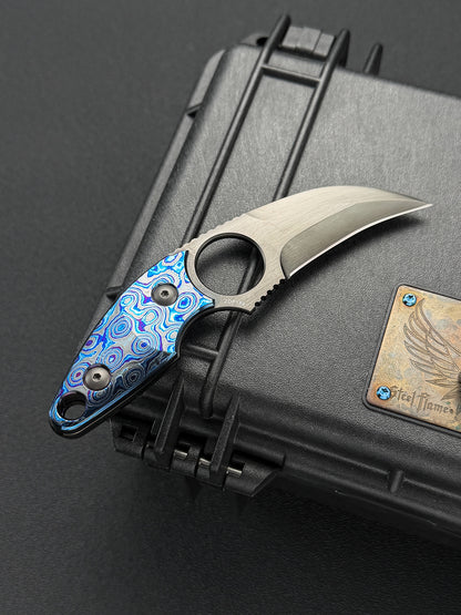 Tomoyuki Nemoto ZDP-189 DLC Fixed Blade with Zirconium Damascus Handle