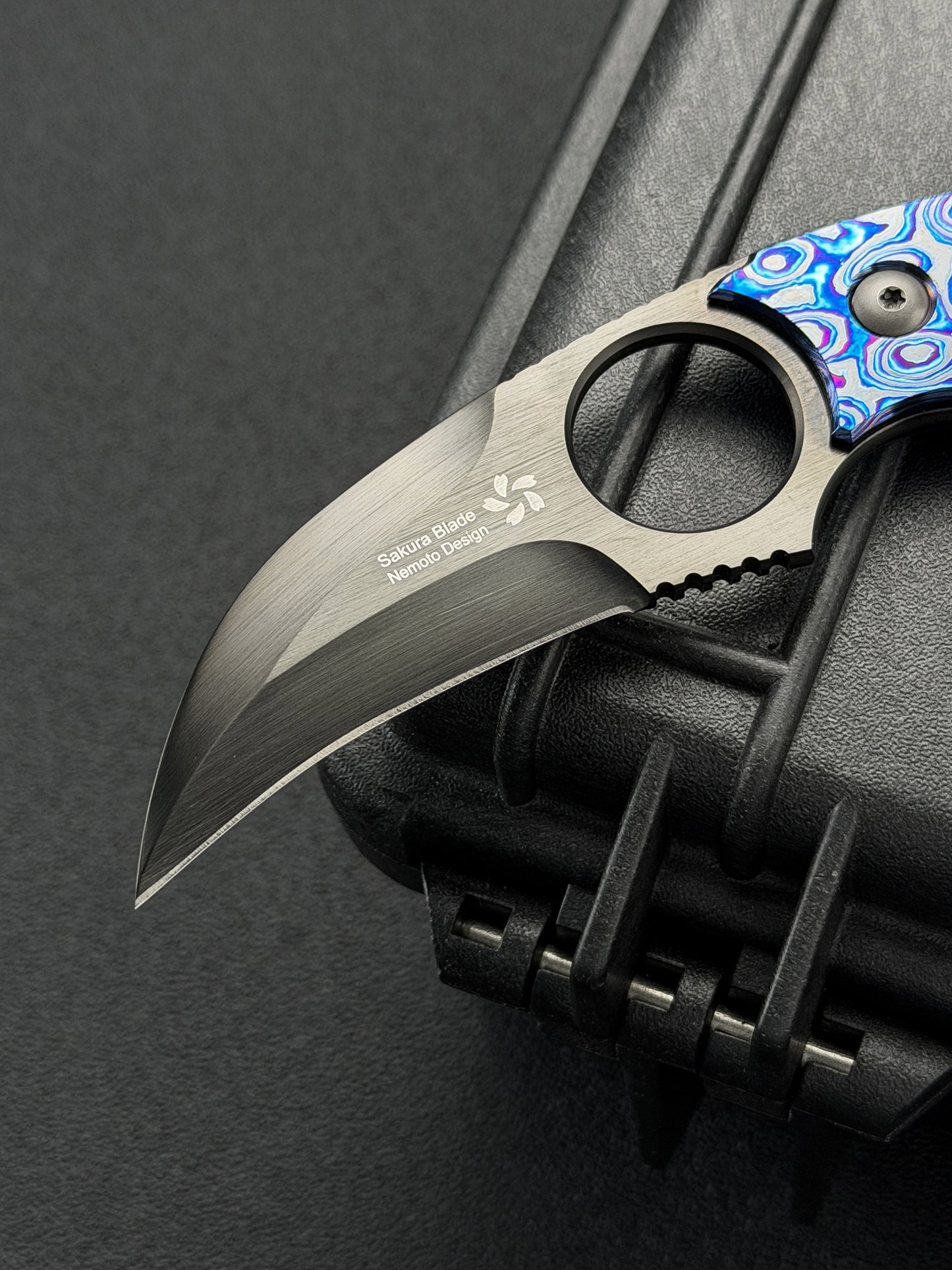 Tomoyuki Nemoto ZDP-189 DLC Fixed Blade with Zirconium Damascus Handle