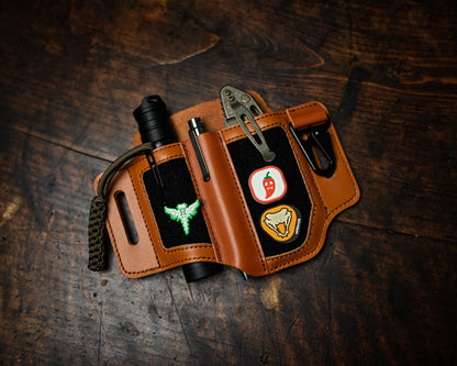 VIPERADE PL3 Leather EDC Organizer Belt Pouch with Hook & Loop Panel