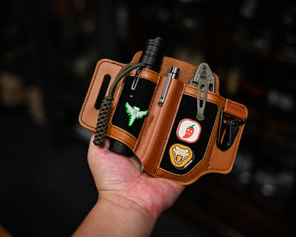 VIPERADE PL3 Leather EDC Organizer Belt Pouch with Hook & Loop Panel