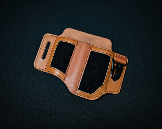 VIPERADE PL3 Leather EDC Organizer Belt Pouch with Hook & Loop Panel