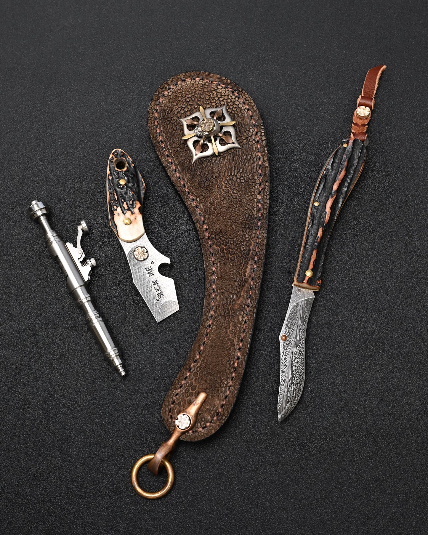 Wtopia ONE-OFF ハンドメイド EDC レザーアイテム｜シルバークロス × ミックスメタル