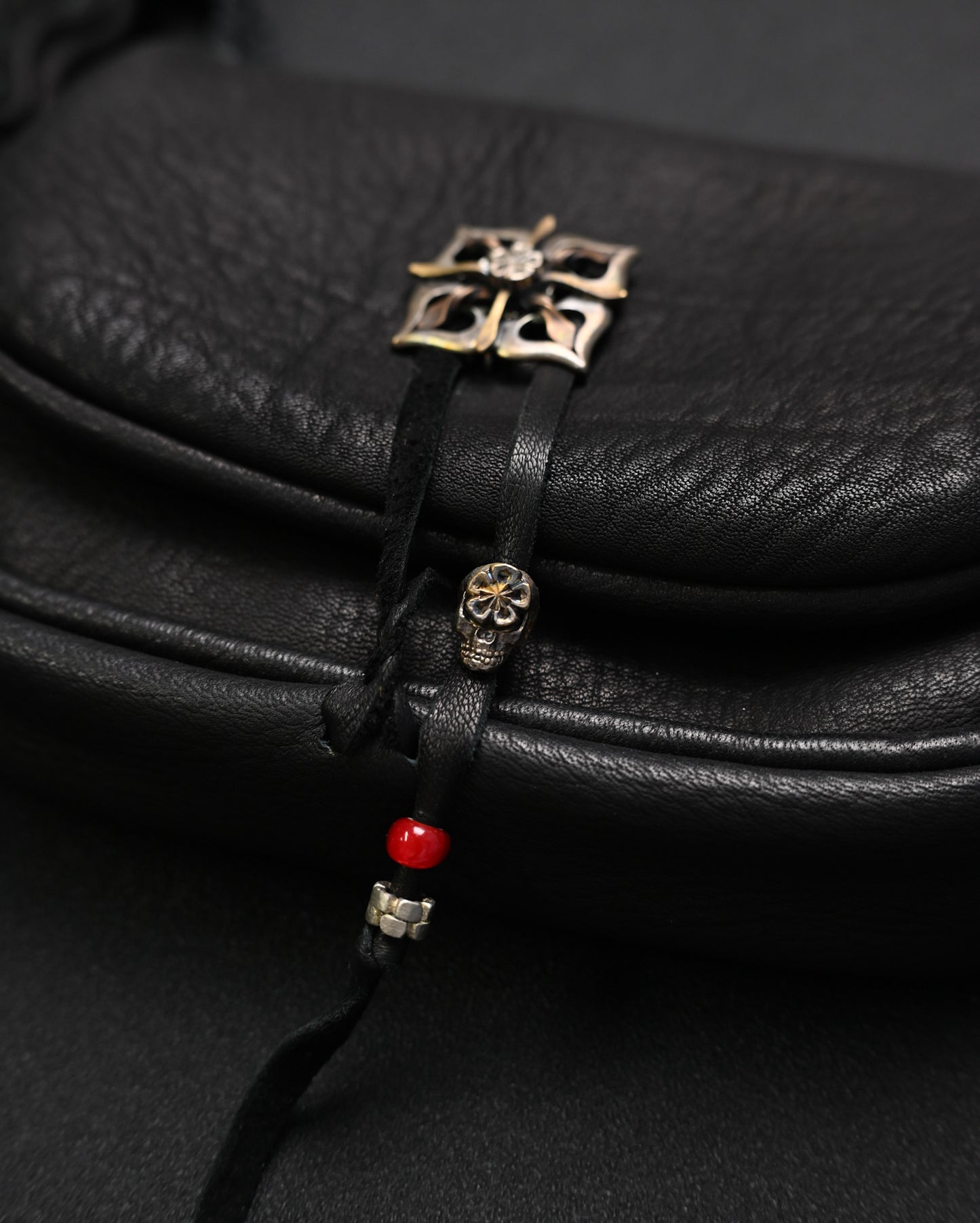 Rare ONE-OFF Wtopia Handmade Black Deerskin Vintage Crossbody Bag – Mixed Metal Hardware