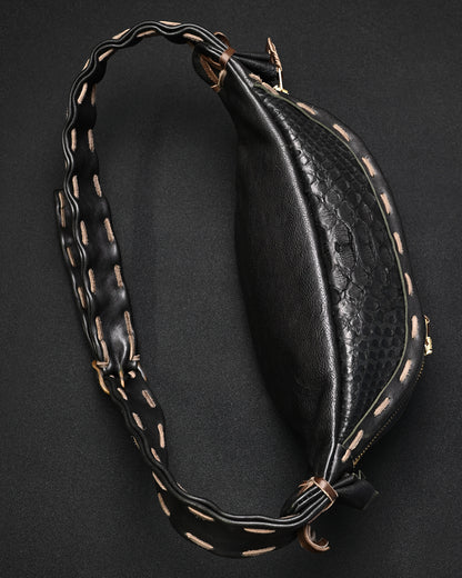 Rare ONE-OFF Wtopia Handmade Black Snakeskin Vintage Waist / Crossbody Bag – UNIVERSAL Zipper
