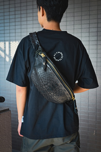 Rare ONE-OFF Wtopia Handmade Black Snakeskin Vintage Waist / Crossbody Bag – UNIVERSAL Zipper
