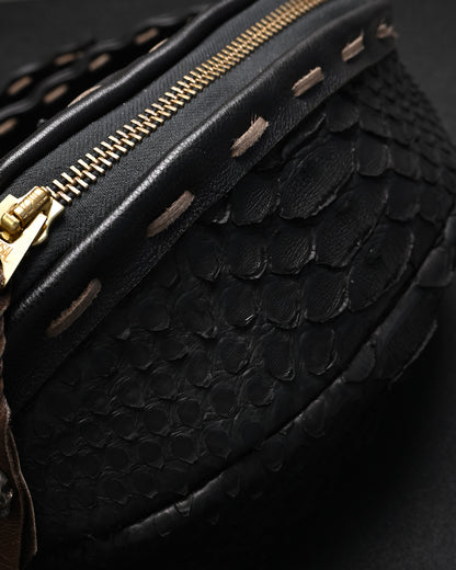 Rare ONE-OFF Wtopia Handmade Black Snakeskin Vintage Waist / Crossbody Bag – UNIVERSAL Zipper