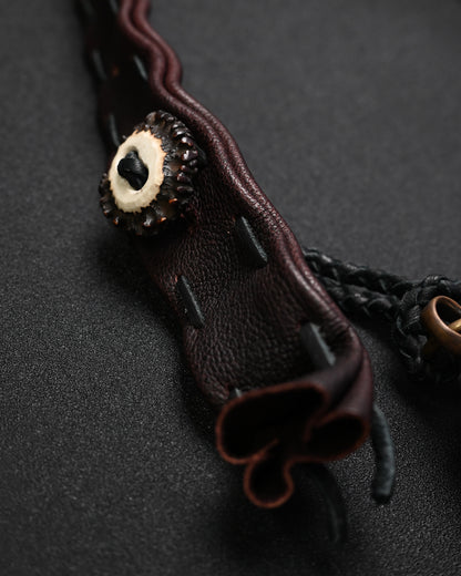 Rare ONE-OFF Wtopia Handmade Burgundy Leather Vintage Crossbody Bag – Mixed Metal Hardware