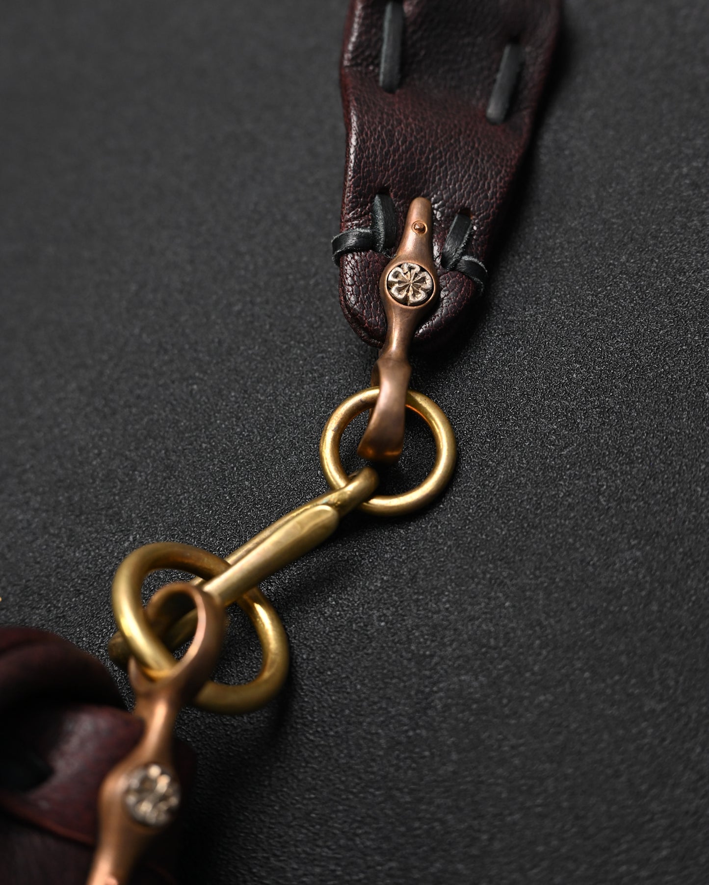 Rare ONE-OFF Wtopia Handmade Burgundy Leather Vintage Crossbody Bag – Mixed Metal Hardware