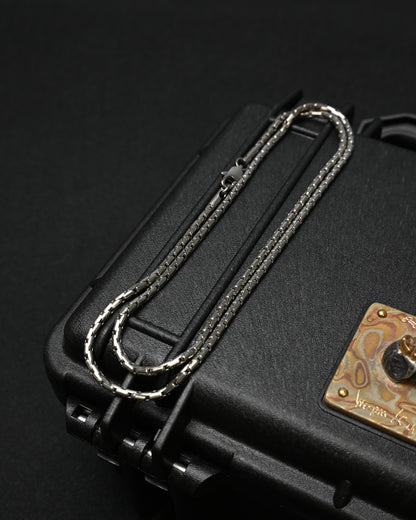 Rare ONE-OFF Wtopia “Evlove” Walrus Ivory Fossil Floral Pendant – Silver, Copper & Bronze / Titanium Chain