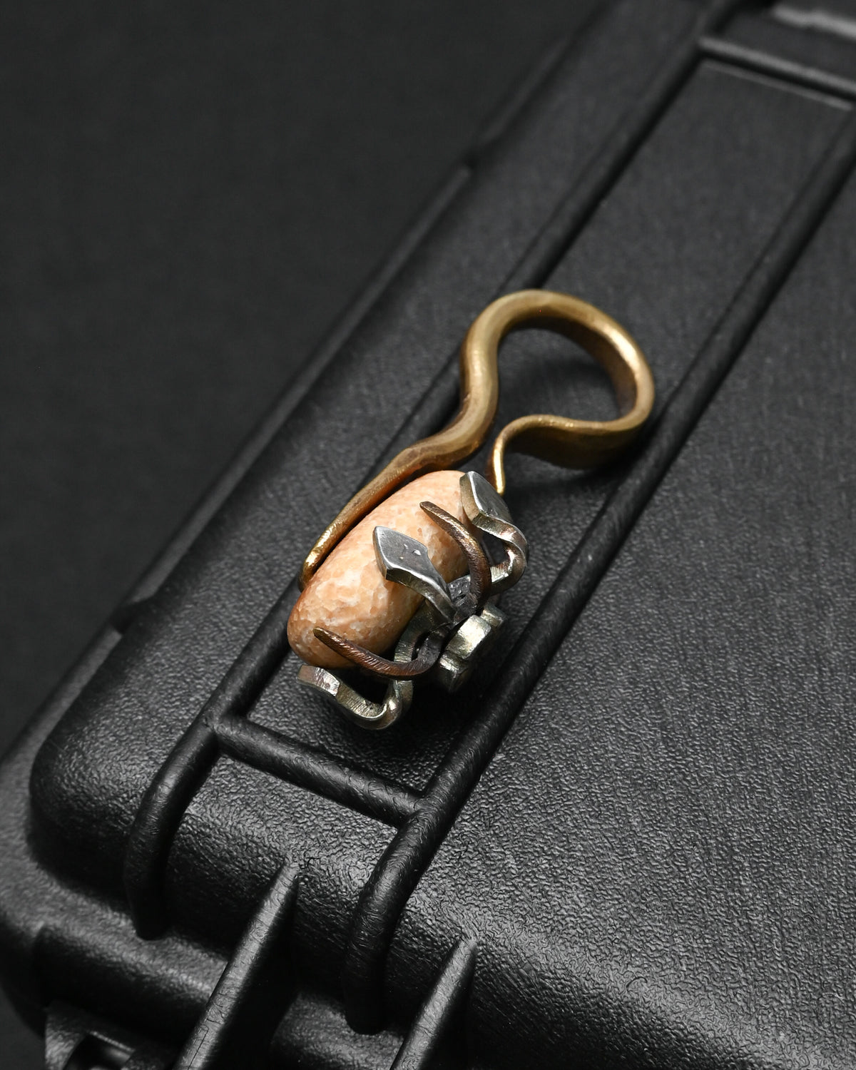 Rare ONE-OFF Wtopia “Evlove” Walrus Ivory Fossil Floral Pendant – Silver, Copper & Bronze / Titanium Chain
