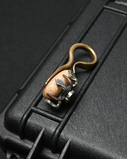 Rare ONE-OFF Wtopia “Evlove” Walrus Ivory Fossil Floral Pendant – Silver, Copper & Bronze / Titanium Chain