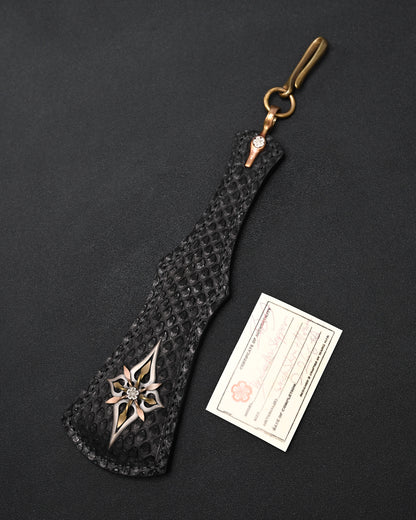 Wtopia ONE-OFF ハンドメイド レザー EDC アイテム｜シルバークロス × 銀杏インレイ