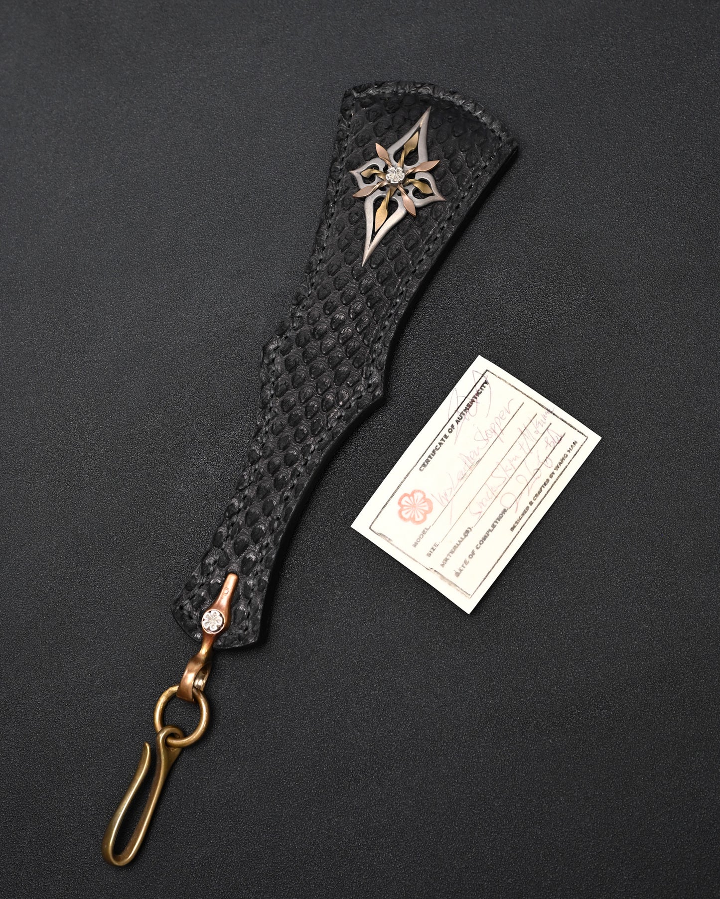 Wtopia ONE-OFF ハンドメイド レザー EDC アイテム｜シルバークロス × 銀杏インレイ