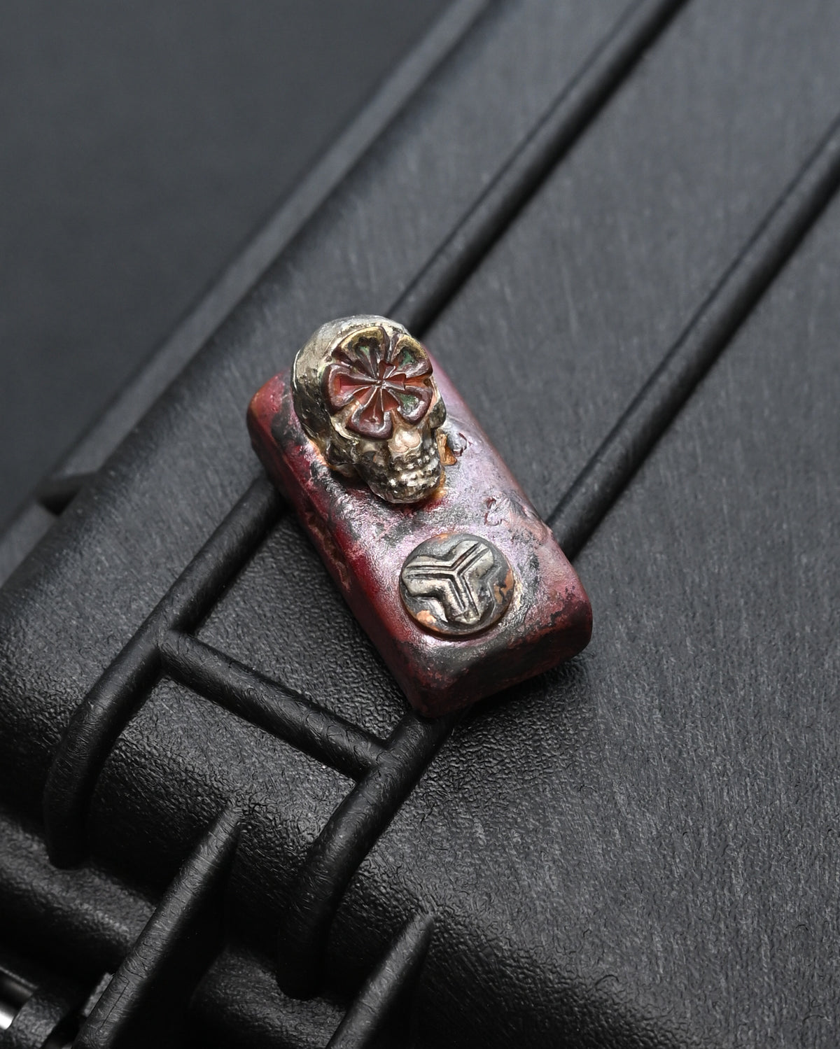 Rare ONE-OFF Wtopia Tokyo Copper Silver Skull EDC Challenge Coin / Worry Stone